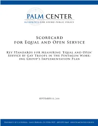 Scorecard for Equal and Open Service