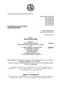 Sharp -V- Blank (HBOS) Judgment