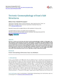 Tectonic Geomorphology of Iran's Salt Structures