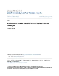 The Expansion of Class Concepts and the Colorado Coal Field War Project