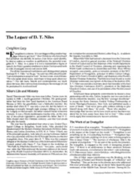 The Legacy of DT Niles