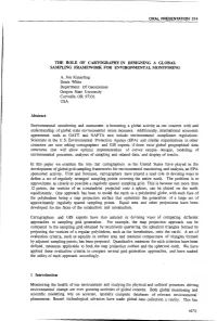 THE ROLE of CARTOGRAPHY in DESIGNING a GLOBAL SAMPLING FRAMEWORK for Envmonmental MONITORING