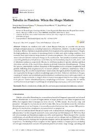 Tubulin in Platelets: When the Shape Matters
