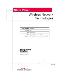 Wireless Network Technologies