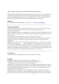 Adobe® Captivate® 6 Software Notices And/Or Additional Terms and Conditions