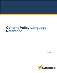 Content Policy Language Reference