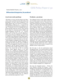 Differentiated Integration, Reconsidered