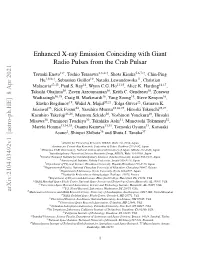 Enhanced X-Ray Emission Coinciding with Giant Radio Pulses from the Crab Pulsar
