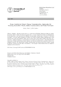 Frame Analysis in Climate Change Communication: Approaches for Assessing Journalists’ Minds, Online Communication and Media Portrayals