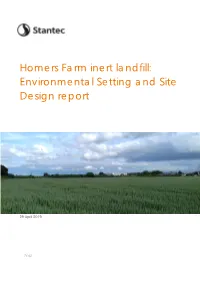 Homers Farm Inert Landfill: Environmental Setting and Site Design Report