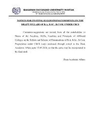 Maharshi Dayanand University Rohtak Notice