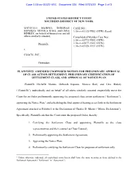 Plaintiffs' Amended Unopposed Motion for Preliminary