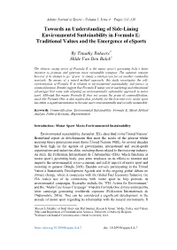 Towards an Understanding of Side-Lining Environmental Sustainability in Formula E: Traditional Values and the Emergence of Esports