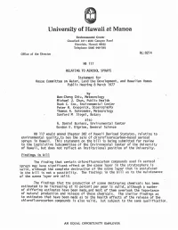 University of Awaii a Manoa
