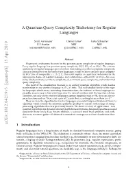 A Quantum Query Complexity Trichotomy for Regular Languages