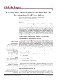 Cadaveric Atlas for Orthoplastic Lower Limb and Foot Reconstruction of Soft Tissue Defects