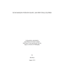 FLUID MODELING with STOCHASTIC and STRUCTURAL FEATURES a Dissertation Submitted to Kent State University in Partial Fulfillment