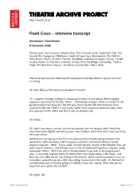 Frank Grace – Interview Transcript