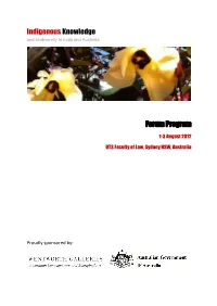 Indigenous Knowledge Forum Program