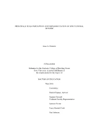 Principals' Role Perception and Implementation of Educational
