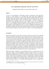 The Argumentative Dimension to the EU-Africa Epas Stephen R. Hurt