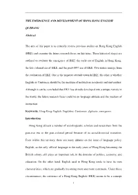 The Emergence and Development of Hong Kong English