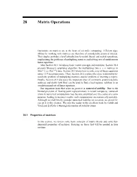 28 Matrix Operations