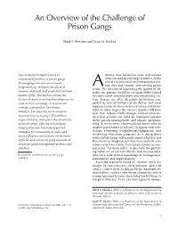 An Overview of the Challenge of Prison Gangs