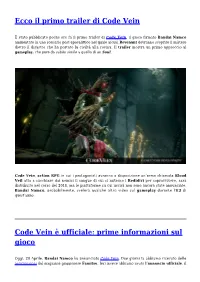 Ecco Il Primo Trailer Di Code Vein,Code Vein È Ufficiale: Prime