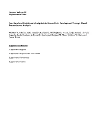 Neuron, Volume 62 Supplemental Data Functional and Evolutionary