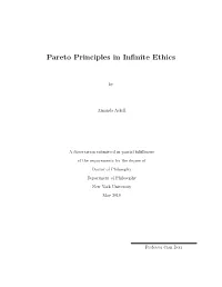Pareto Principles in Infinite Ethics