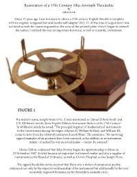 Restoration of a 17Th Century Alta-Azimuth Theodolite FIGURE 1