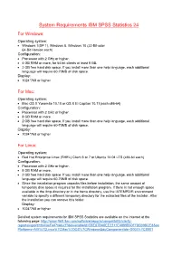 System Requirements IBM SPSS Statistics 24