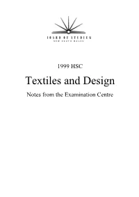 Textiles and Design Notes from the Examination Centre  Board of Studies 2000