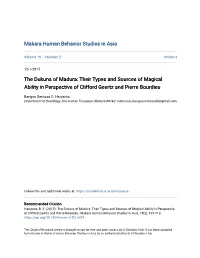 The Dukuns of Madura: Their Types and Sources of Magical Ability in Perspective of Clifford Geertz and Pierre Bourdieu