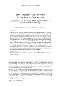 The Languages and Peoples of the Müller Mountains a Contribution to the Study of the Origins of Borneo’S Nomads and Their Languages