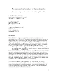 The Mathematical Structure of Thermodynamics