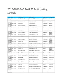 2015-2016 MO SW-PBS Participating Schools