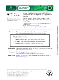 Asthma Experimental Involved in the Development of Mouse Mast Cell Protease-6 and MHC