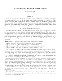 Automorphism Groups of Simple Graphs