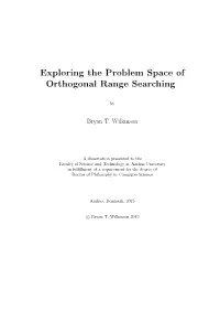 Exploring the Problem Space of Orthogonal Range Searching