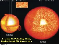 Lecture 25: Pulsating Stars, Cepheids and RR-Lyrae Stars