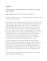 Long Abstract Paper Spray Ionization