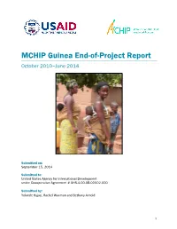 MCHIP Guinea End-Of-Project Report October 2010–June 2014