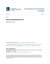 Money and the Meaning of Life