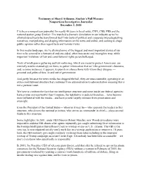 Testimony of Sharyl Attkisson, Sinclair's Full Measure Nonpartisan