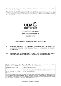 Uem Edgenta Berhad Uem Edgenta Berhad Uem