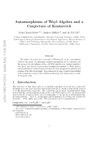 Automorphisms of Weyl Algebra and a Conjecture of Kontsevich