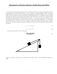 Experiment 4: Newton's 2Nd