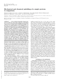 Mechanical and Chemical Unfolding of a Single Protein: a Comparison